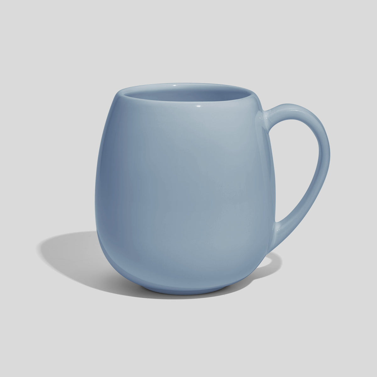 Bauchige Keramiktasse 500 ml mit schlankem Henkel – Hellblau
