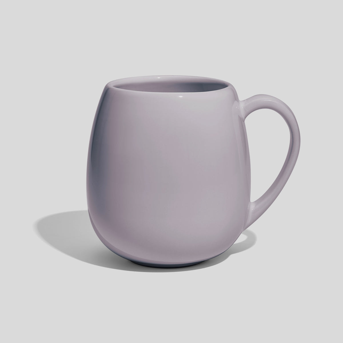Bauchige Keramiktasse 500 ml mit schlankem Henkel – Hellgrau