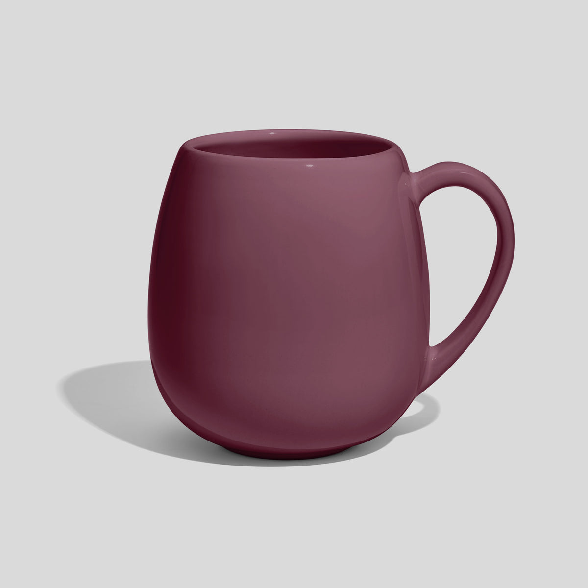 Bauchige Keramiktasse 500 ml mit schlankem Henkel – Mauve