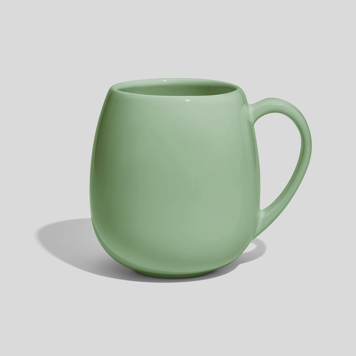 Bauchige Keramiktasse 500 ml mit schlankem Henkel – Mintgrün