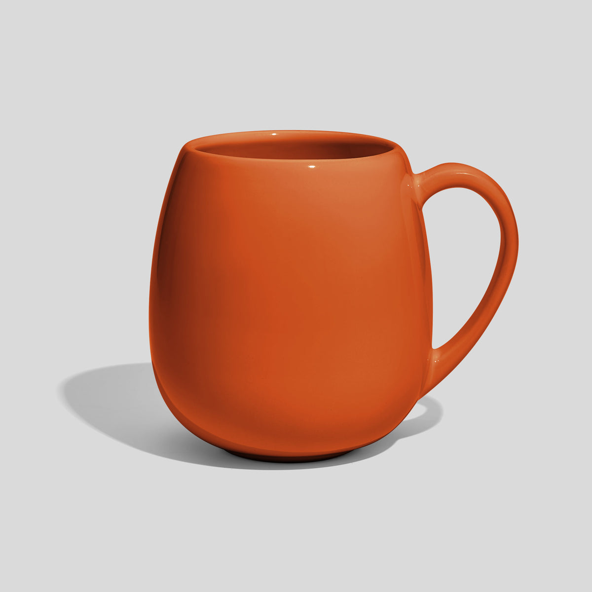 Bauchige Keramiktasse 500 ml mit schlankem Henkel – Orange
