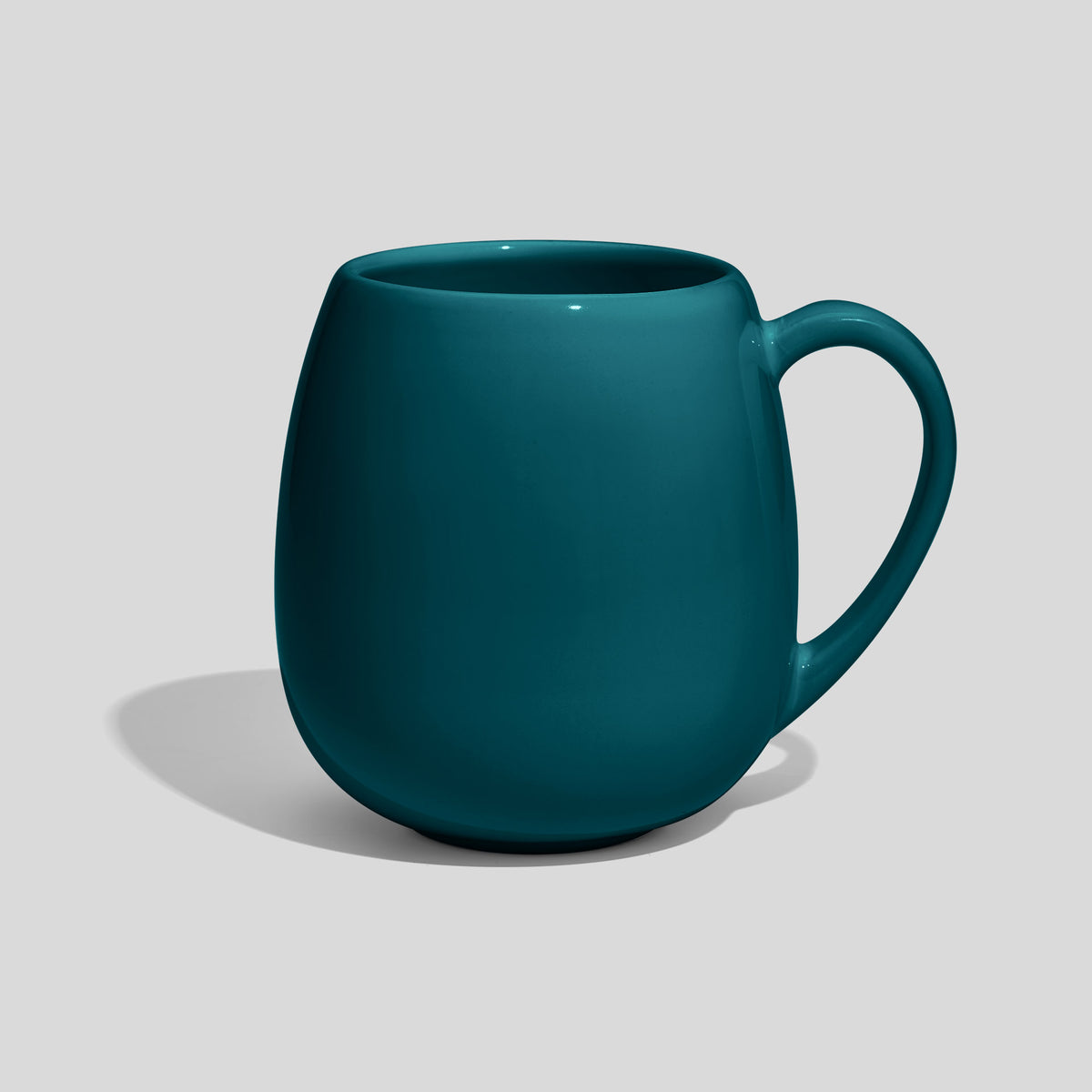 Bauchige Keramiktasse 500 ml mit schlankem Henkel – Petrol