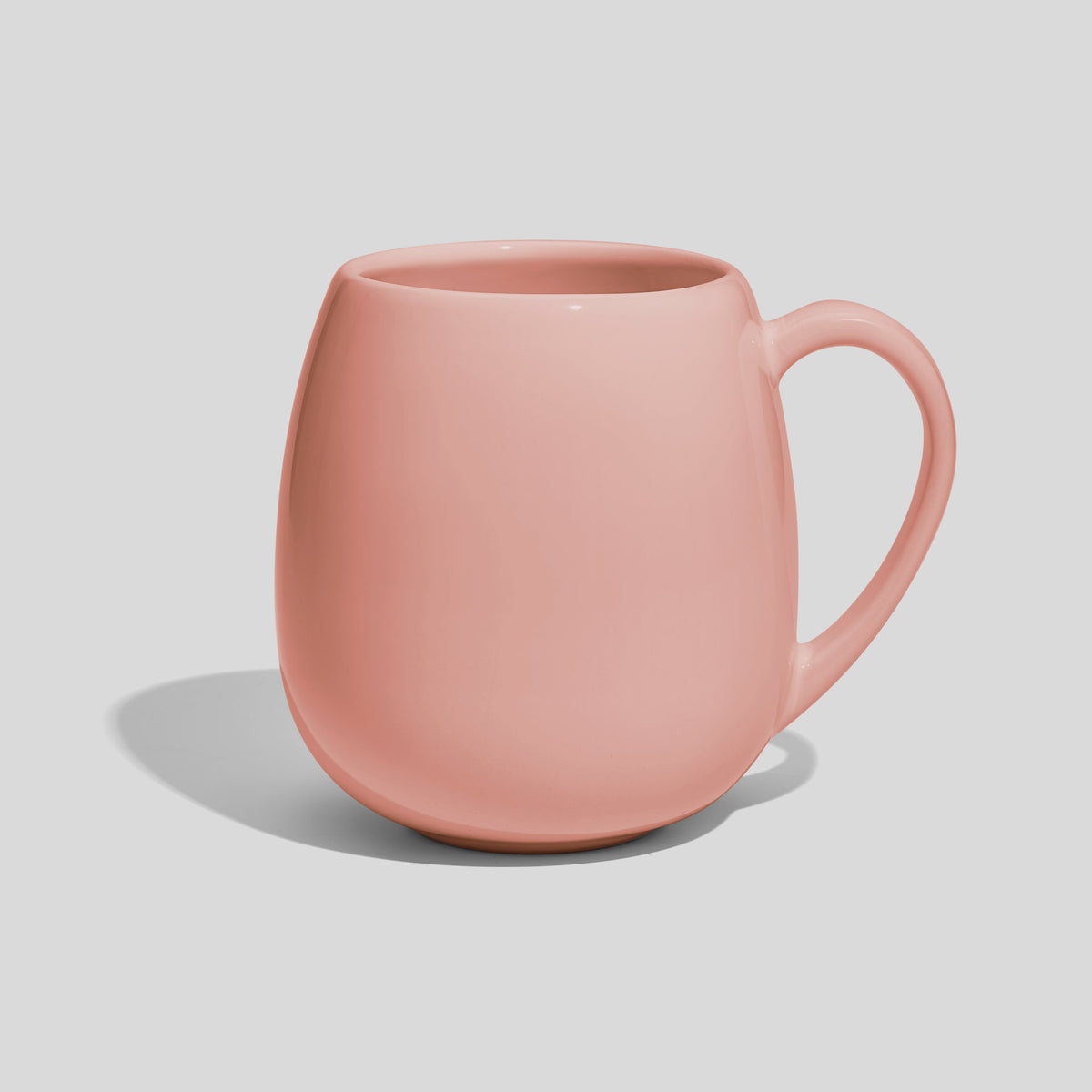 Bauchige Keramiktasse 500 ml mit schlankem Henkel – Rosa