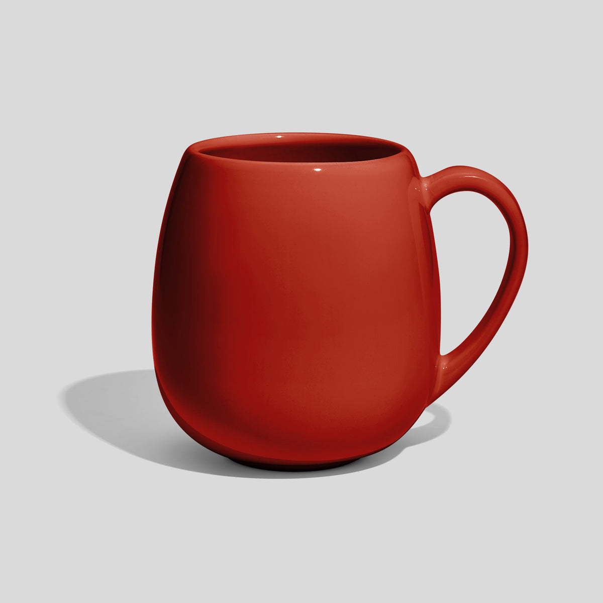 Bauchige Keramiktasse 500 ml mit schlankem Henkel – Rot