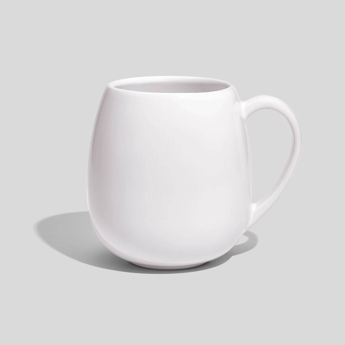 Bauchige Keramiktasse 500 ml mit schlankem Henkel – Weiß