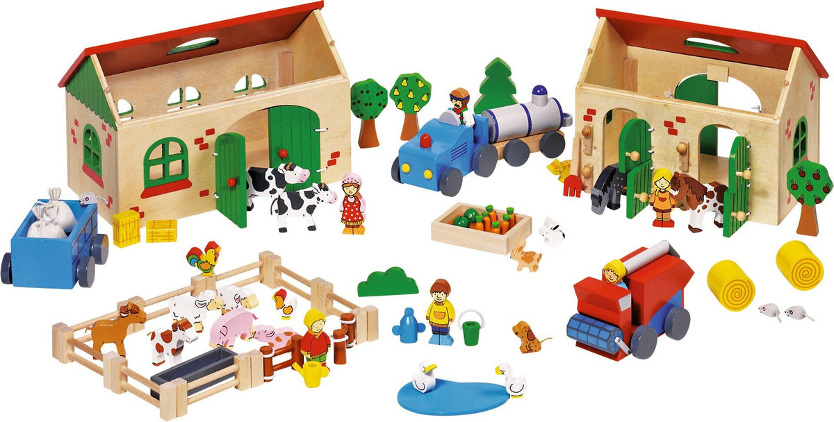 Bauernhof Spielset aus Holz mit 71 Teilen von goki