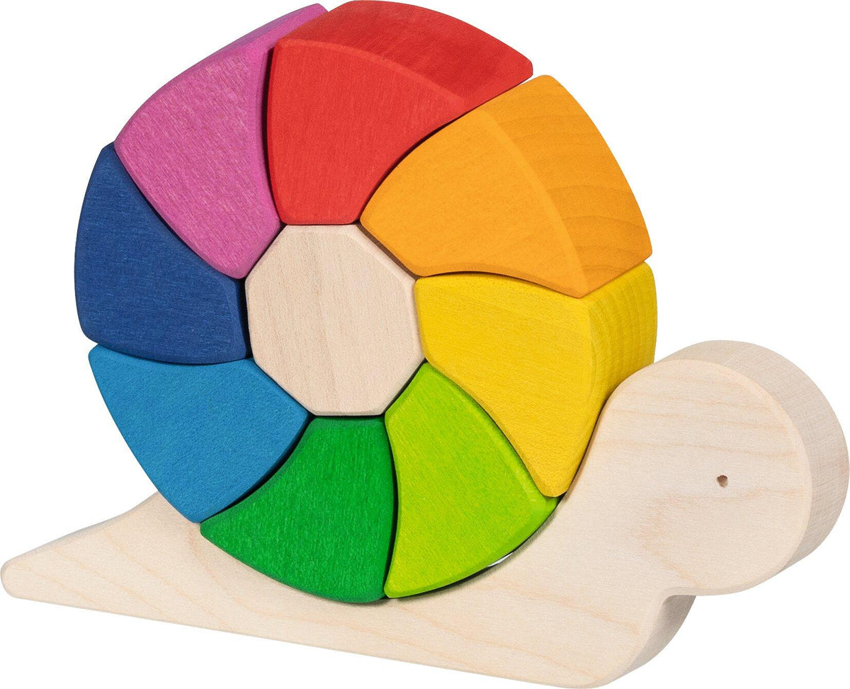 Bausteine Schnirkelschnecke Pauline aus Holz, 10 Teile
