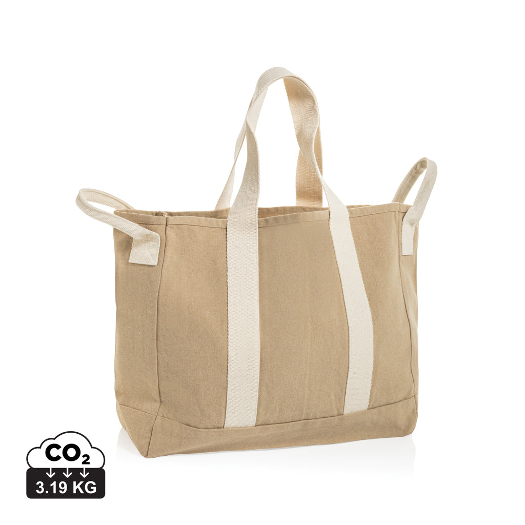 BEAU AWARE™ Strandtasche aus 400gr/m² recyceltem Canvas – beige