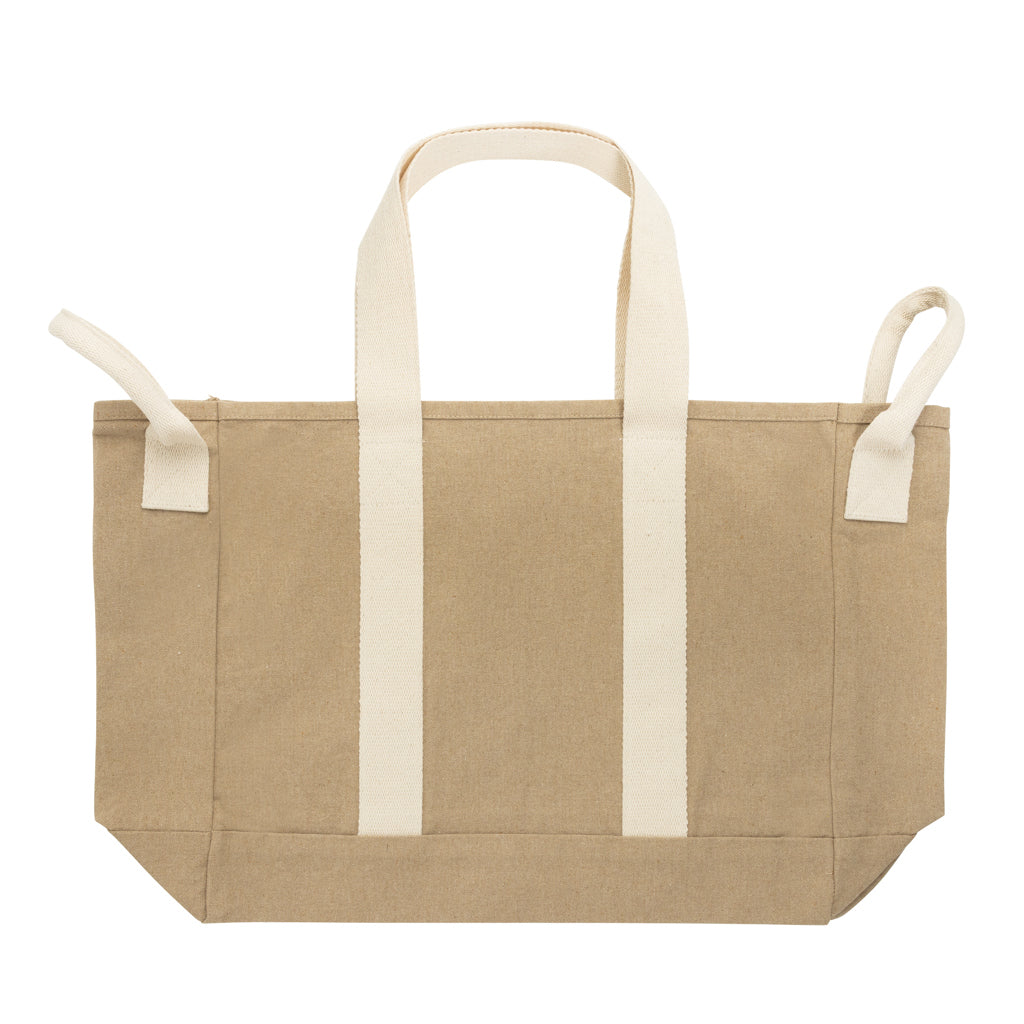 BEAU AWARE™ Strandtasche aus 400gr/m² recyceltem Canvas – beige