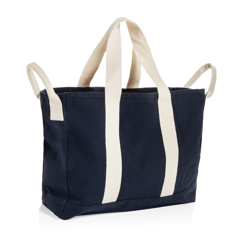 BEAU AWARE™ Strandtasche aus 400gr/m² recyceltem Canvas – navy blau
