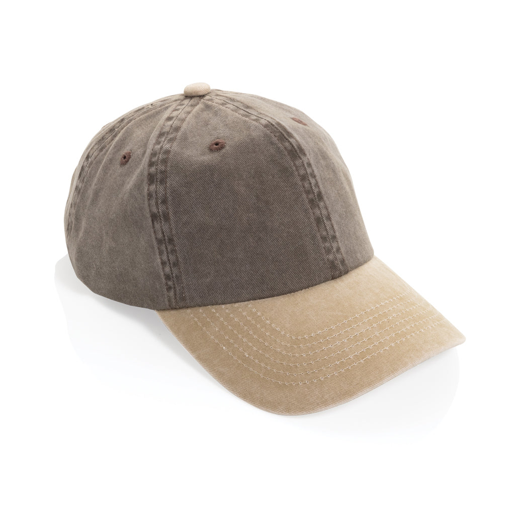 BEAU AWARE™ Two-Tone 6-Panel-Cap aus washed Cotton-Twill – braun