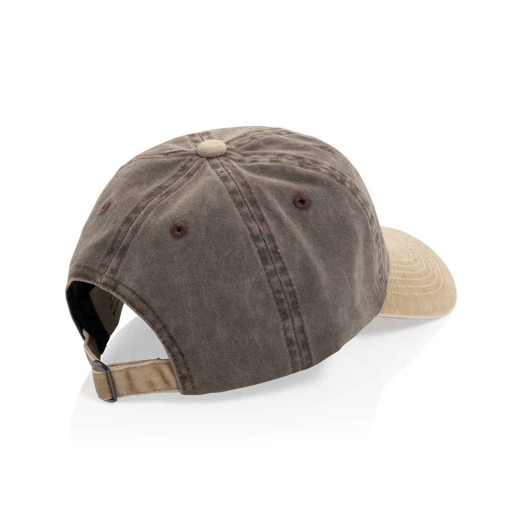 BEAU AWARE™ Two-Tone 6-Panel-Cap aus washed Cotton-Twill – braun