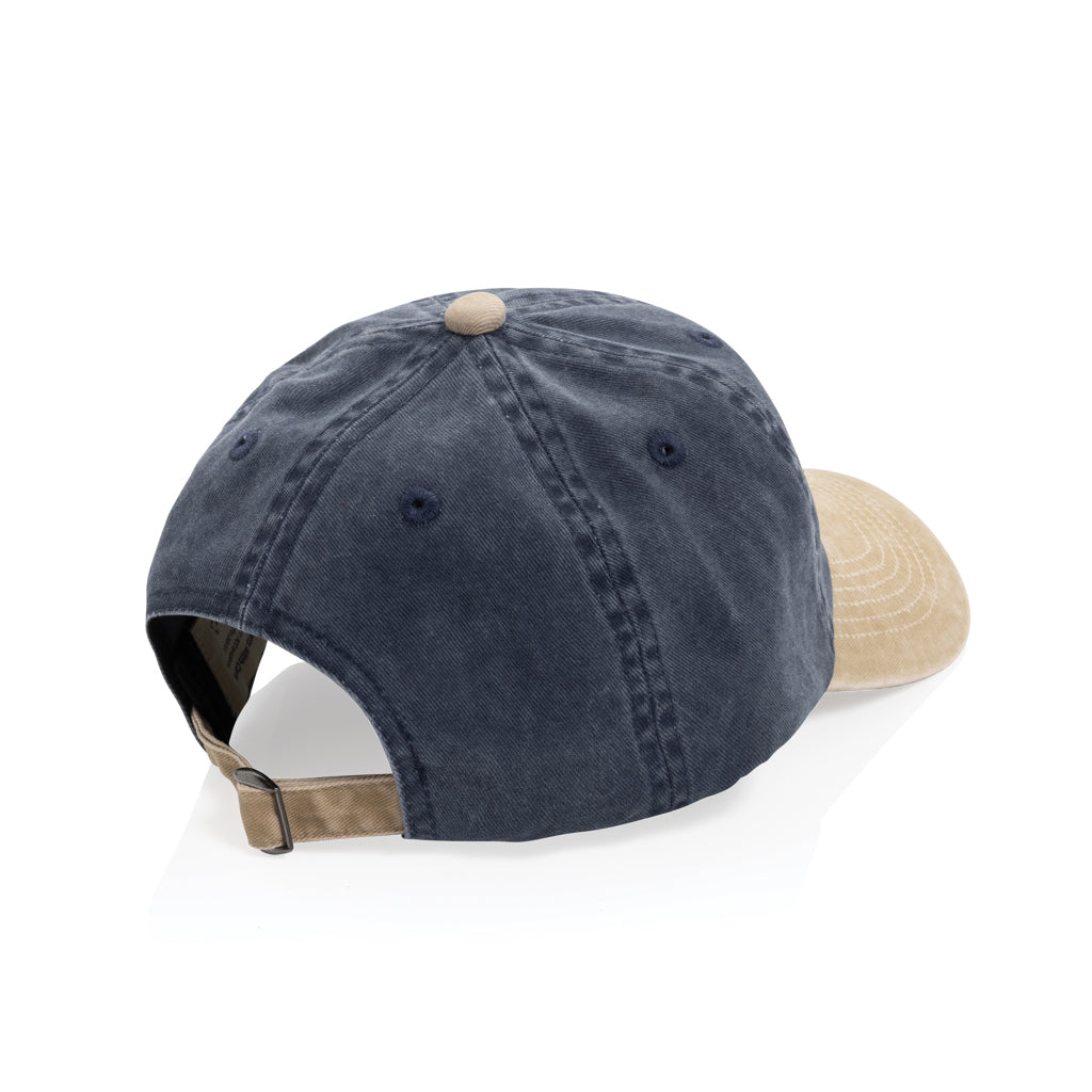 BEAU AWARE™ Two-Tone 6-Panel-Cap aus washed Cotton-Twill – navy blau