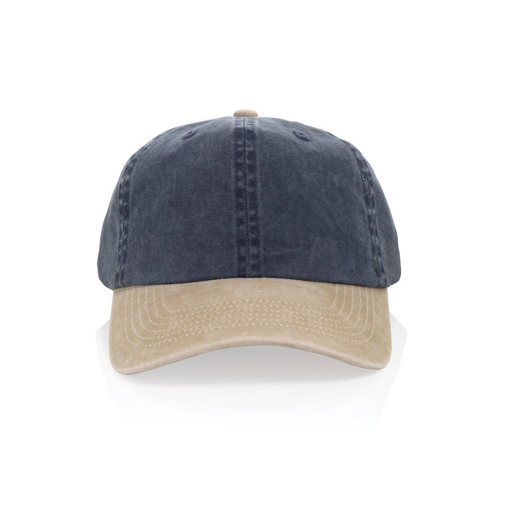 BEAU AWARE™ Two-Tone 6-Panel-Cap aus washed Cotton-Twill – navy blau