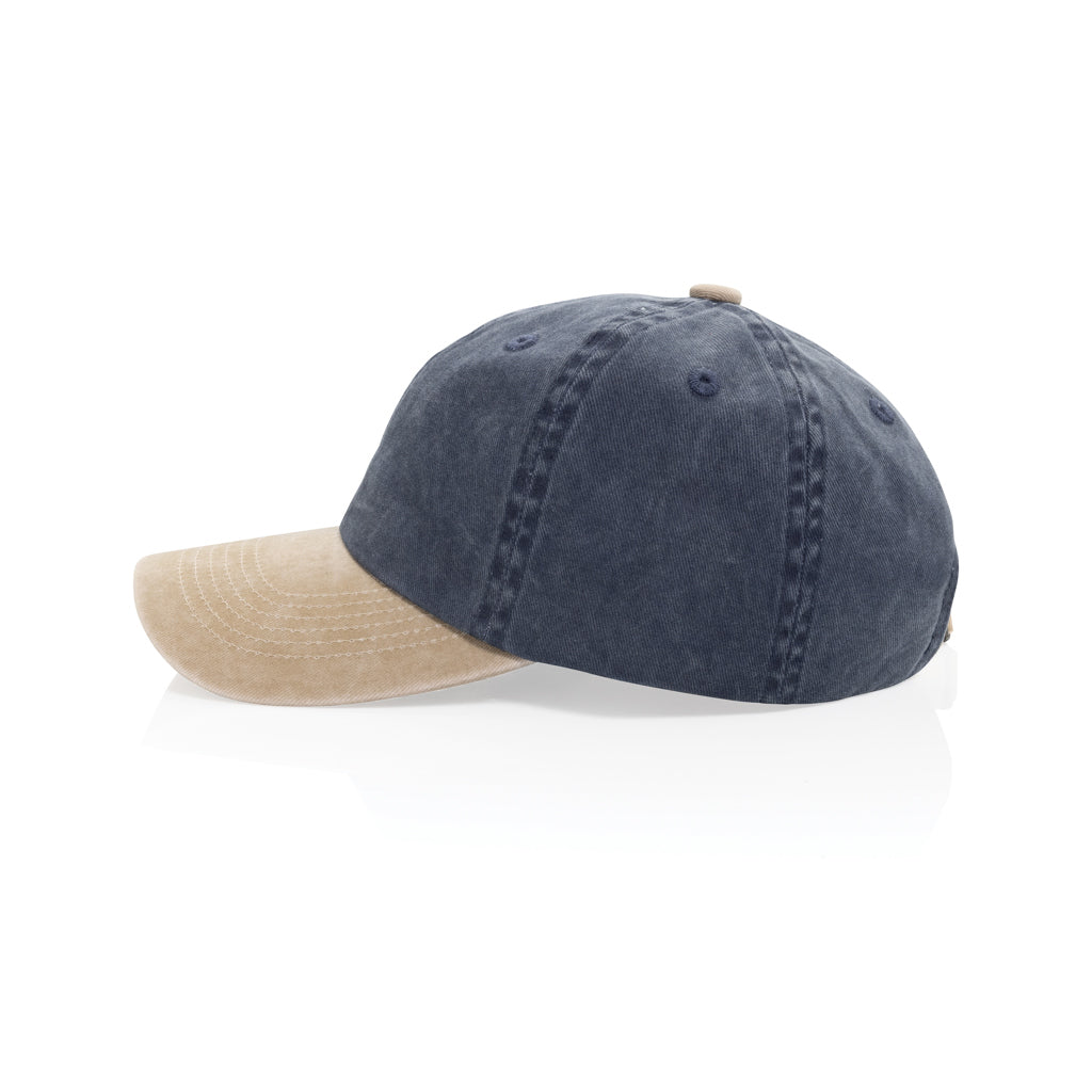 BEAU AWARE™ Two-Tone 6-Panel-Cap aus washed Cotton-Twill – navy blau