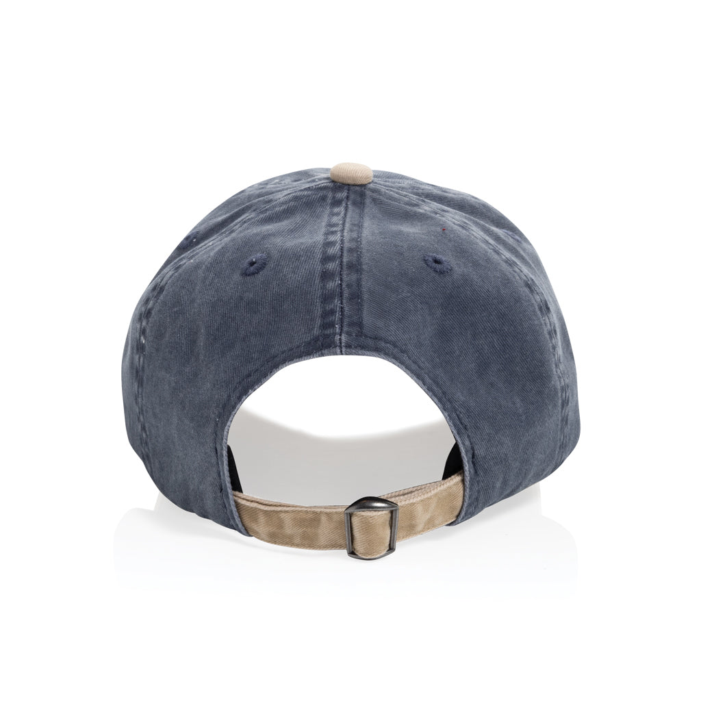 BEAU AWARE™ Two-Tone 6-Panel-Cap aus washed Cotton-Twill – navy blau