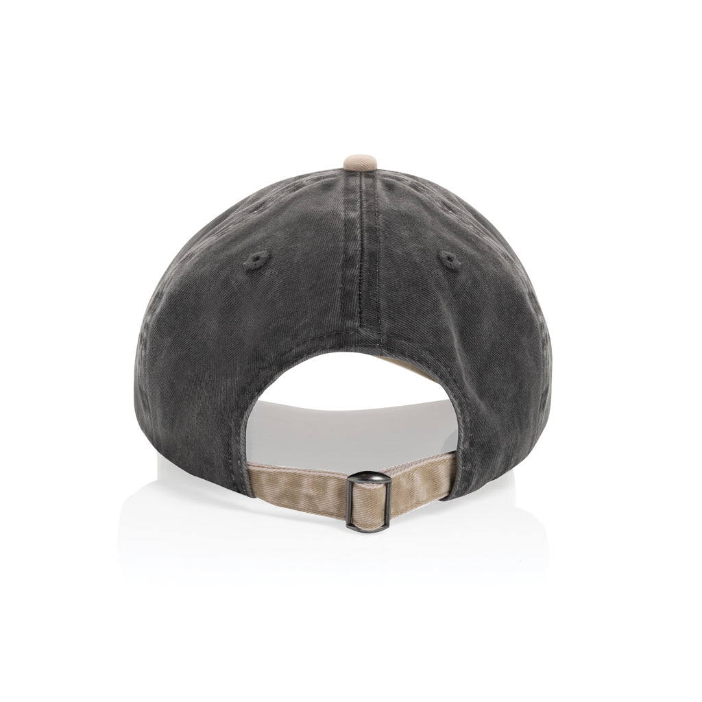 BEAU AWARE™ Two-Tone 6-Panel-Cap aus washed Cotton-Twill – schwarz