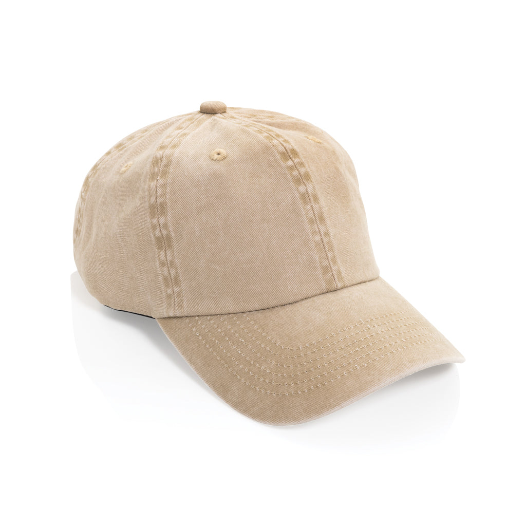 BEAU AWARE™ Washed 6-Panel Kappe aus 270gr/m² Baumwolltwill – beige