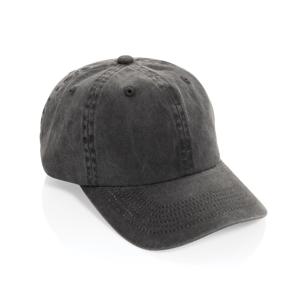 BEAU AWARE™ Washed 6-Panel Kappe aus 270gr/m² Baumwolltwill – schwarz