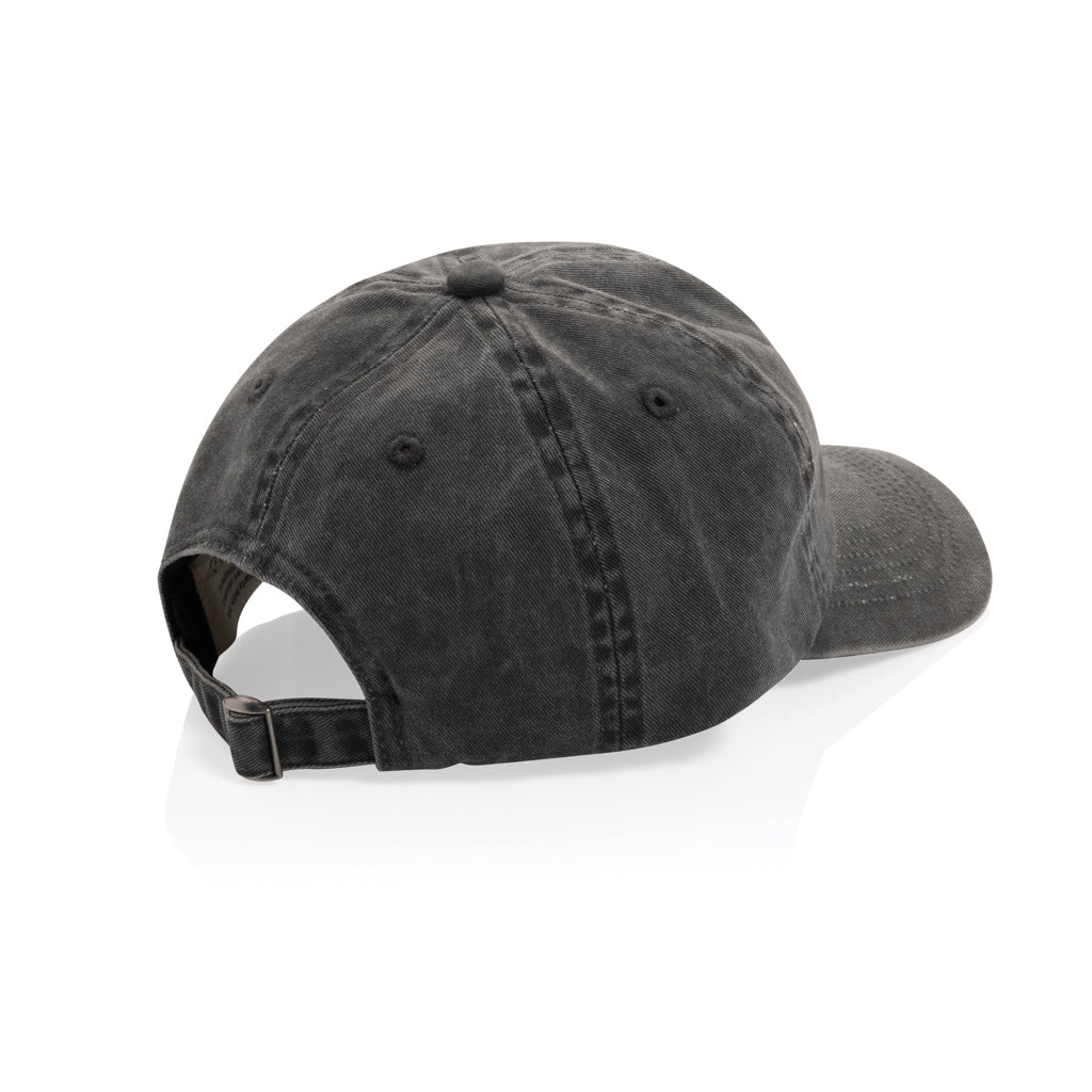 BEAU AWARE™ Washed 6-Panel Kappe aus 270gr/m² Baumwolltwill – schwarz