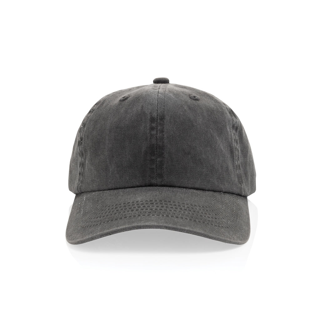 BEAU AWARE™ Washed 6-Panel Kappe aus 270gr/m² Baumwolltwill – schwarz