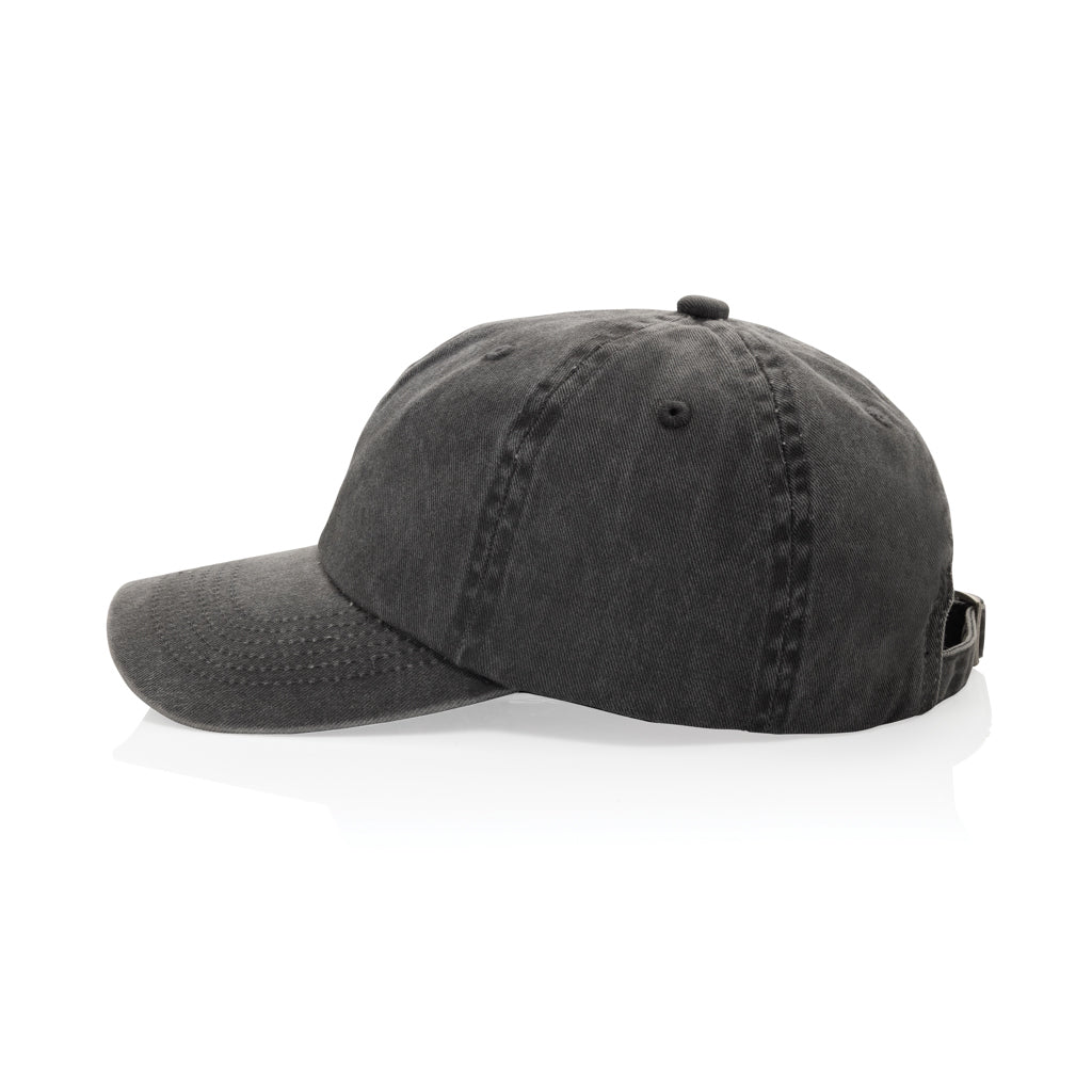 BEAU AWARE™ Washed 6-Panel Kappe aus 270gr/m² Baumwolltwill – schwarz