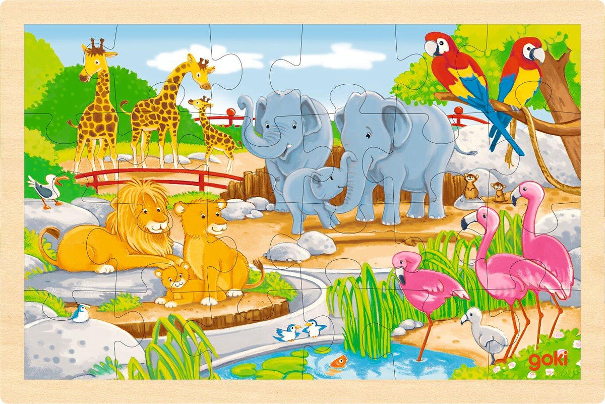 Beidseitiges Einlegepuzzle Zoo und Bauernhof von goki