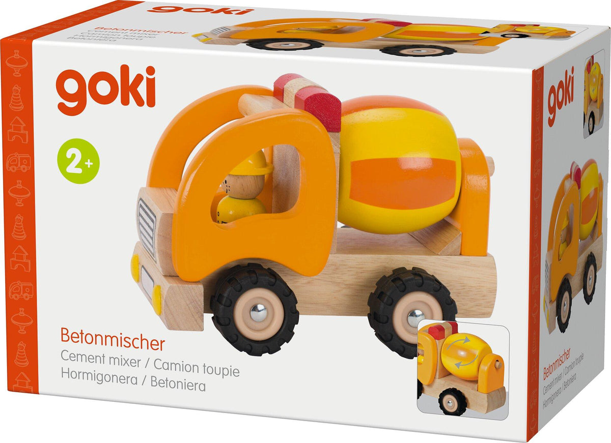 Betonmischer Holzfahrzeug 17 cm von goki – Detailansicht