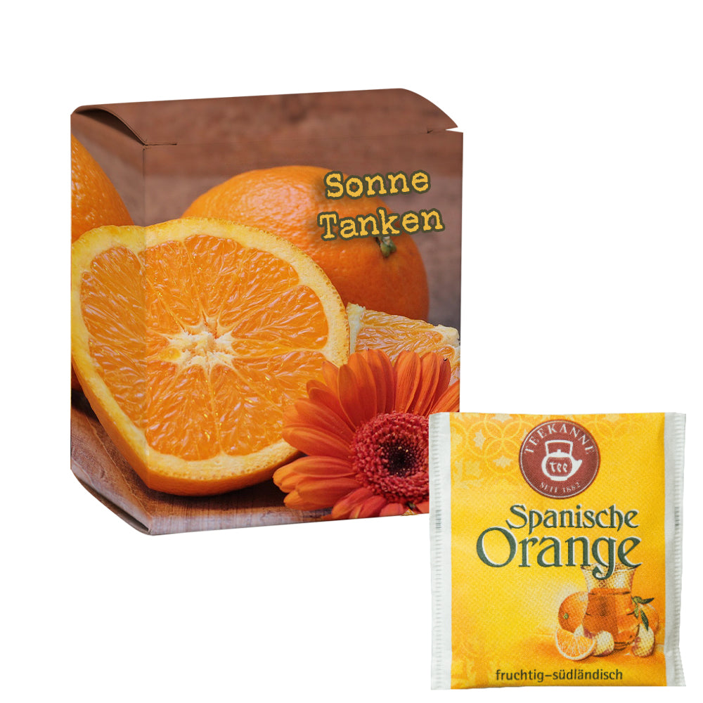 Beuteltee Sortiment in der Faltschachtel – Beuteltee Spanische Orange, 10 Stück, 25 g