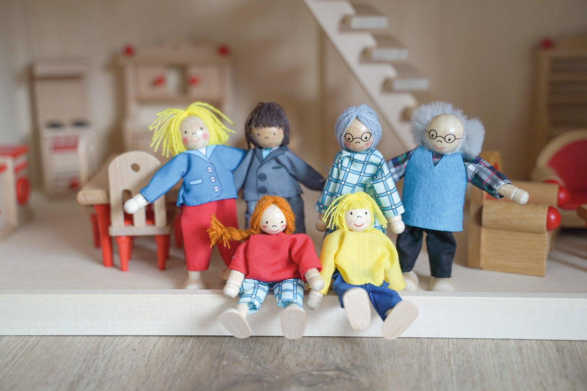 Biegepuppen City Familie mit Oma und Opa – Detailansicht