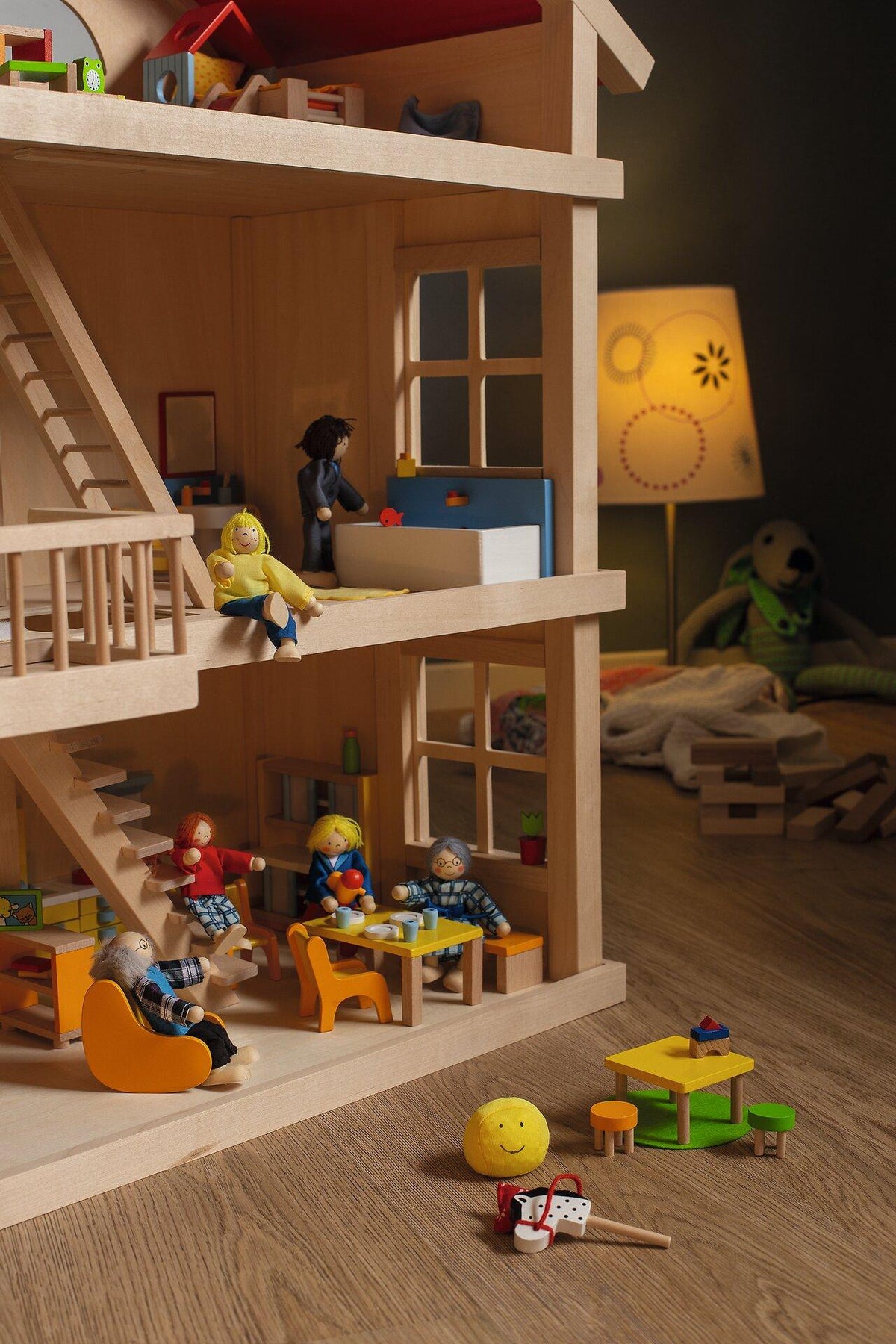 Biegepuppen City Familie mit Oma und Opa – Nahansicht