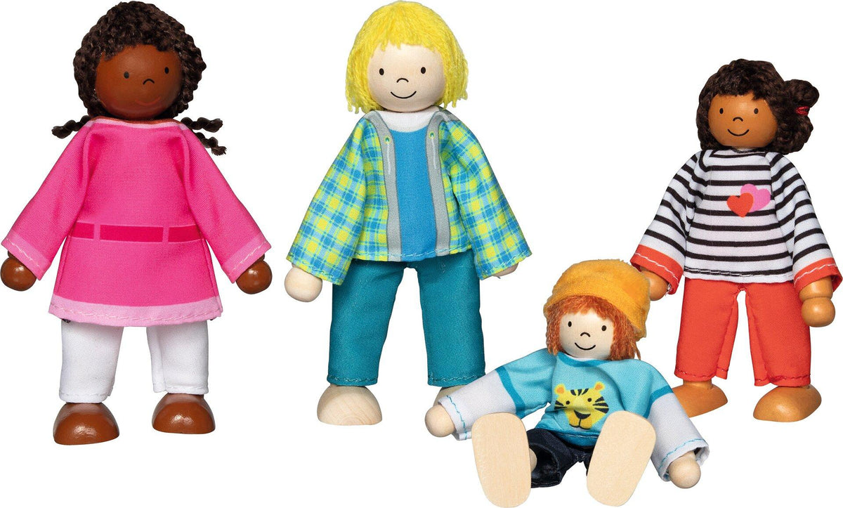 Biegepuppen Interkulturelle Familie mit vier Figuren