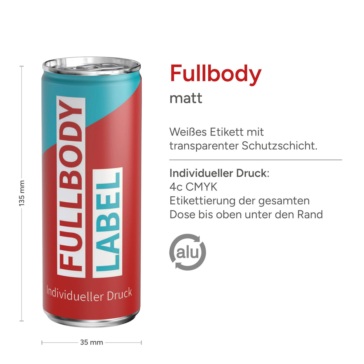 Bier 250 ml Dose mit Fullbody Etikett