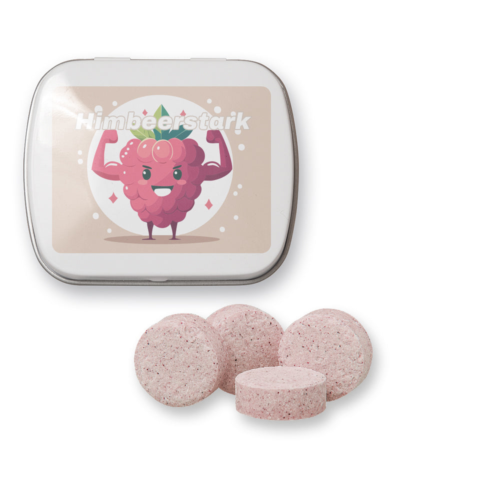 Bio Drops in der weißen Mintdose – Bio Acerola Himbeer Drops mit Vitamin C, ca. 20 g