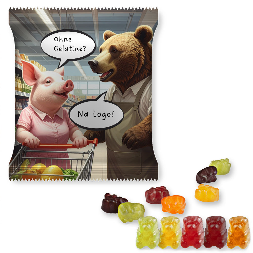 Bio Fruchtgummi in der Maxi Tüte – Bio Gummibärchen ohne Gelatine, ca. 50 g