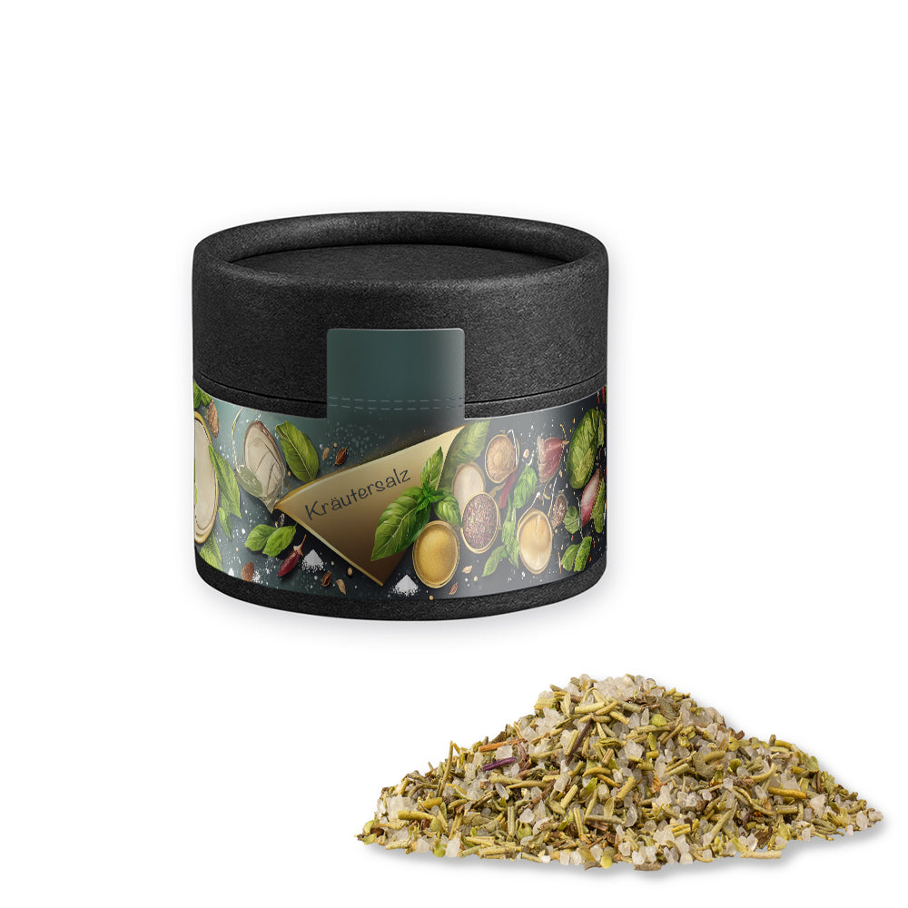 Bio Gewürze in der schwarzen Mini Dose – Bio Gewürzmischung Kräutersalz, ca. 40 g