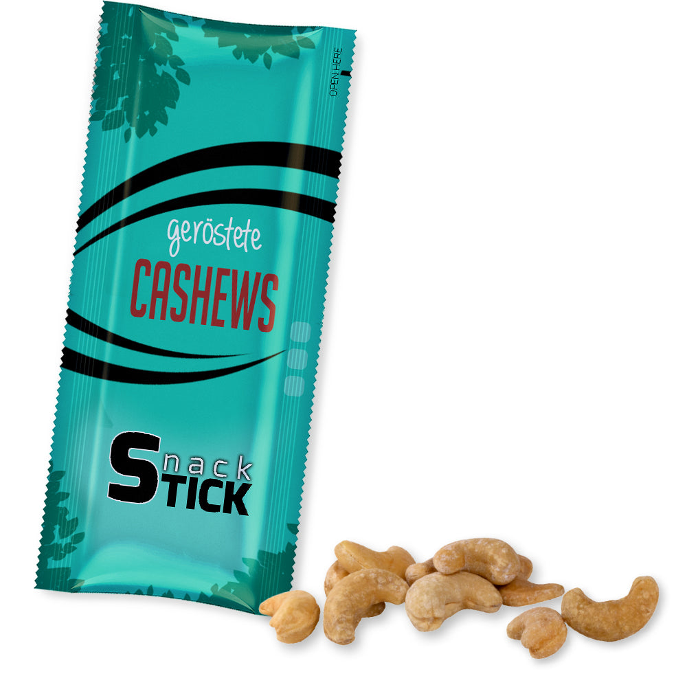 Bio Knabbermischungen im Snackbeutel Riegelformat – Bio Cashewkerne geröstet gesalzen, ca. 30 g