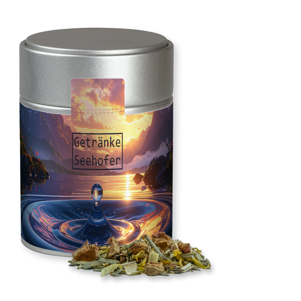 Bio Kräutertee in der Metalldose Midi silber – Bio Kräutertee Seelenwohl, ca. 30 g