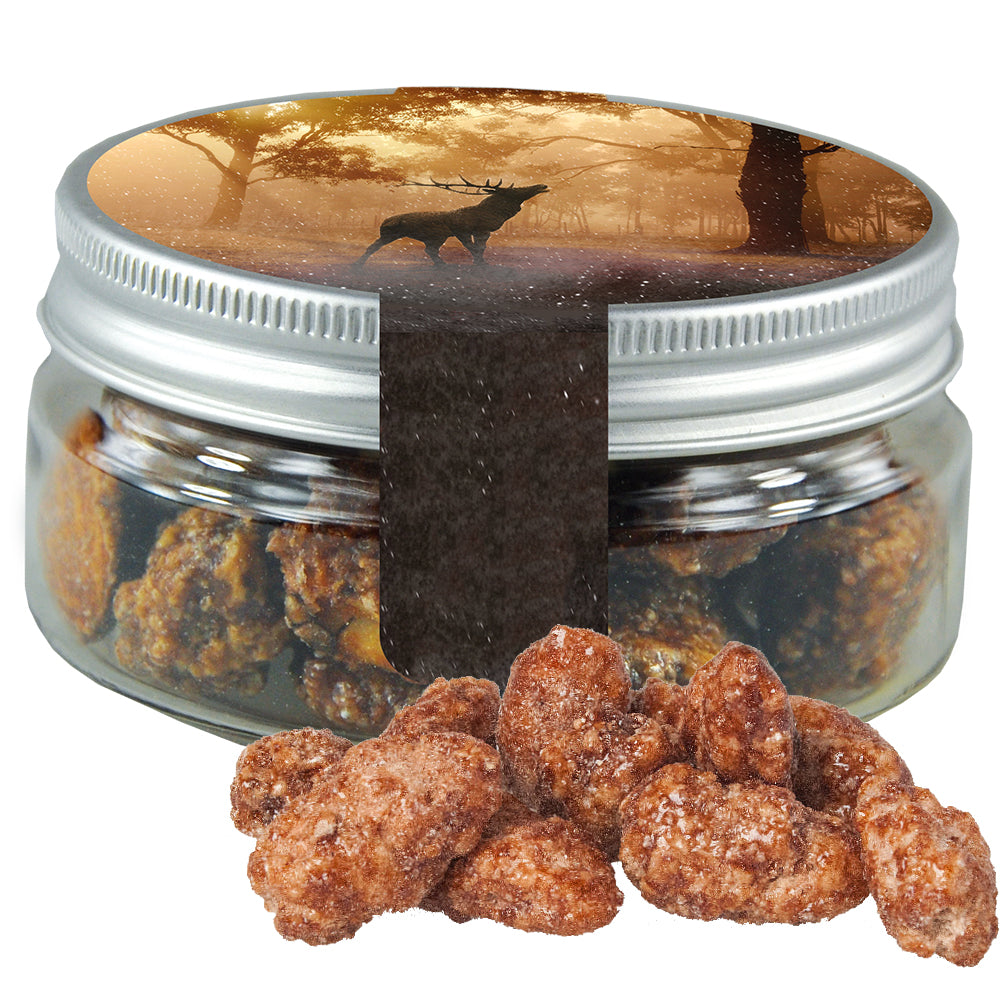 Bio Naschmischung in der kleinen Dose zu Weihnachten – Bio Feuergebrannte Mandeln, ca. 60 g