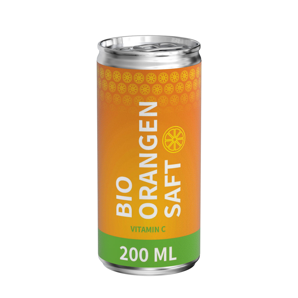 Bio Orangensaft 200 ml Dose mit Papieretikett