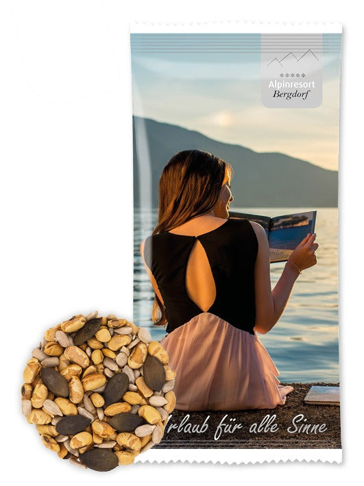 Bio Snack Werbetütchen 30 g mit Deinem Design – Bio Knabber Mix Original, 30 g
