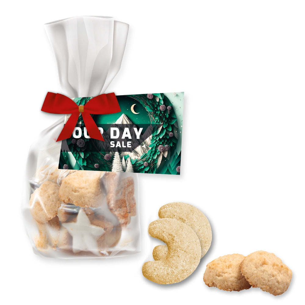 Bio Weihnachtsgebäck im Standbeutel Midi mit Schleife