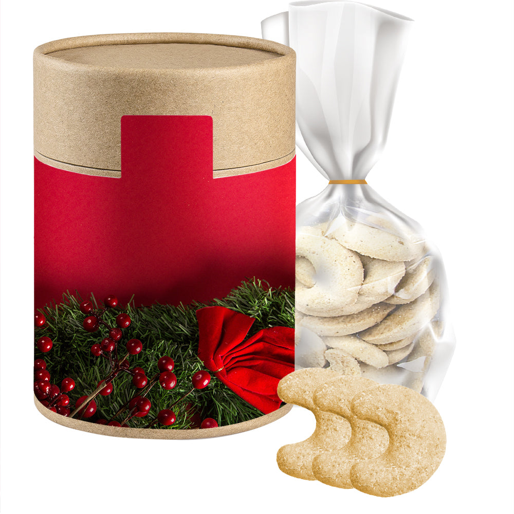 Bio Weihnachtsgebäck in der Kraftpapierdose – Bio Vanillekipferl, ca. 100 g