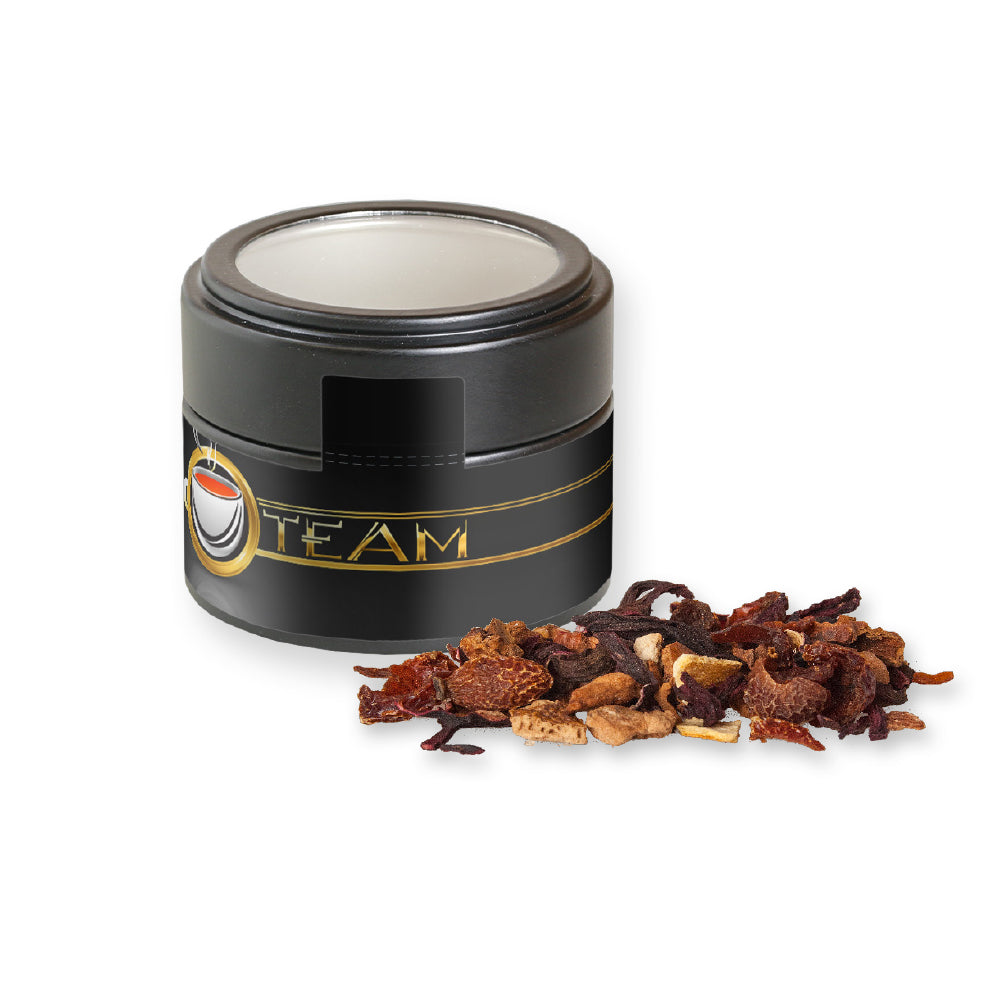 Bio Weihnachtsgewürze in der schwarzen Metalldose Mini – Bio Glühweingewürz fein, ca. 30 g