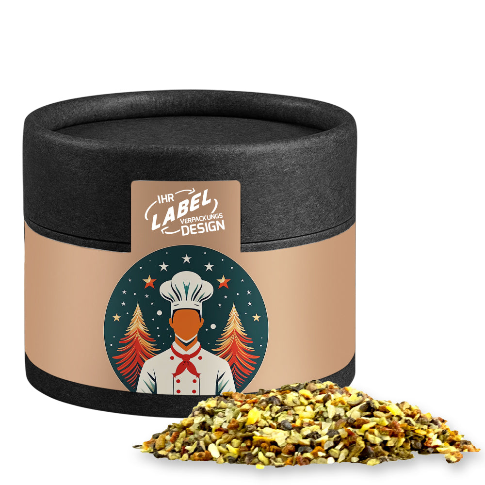 Bio Weihnachtsgewürze in der schwarzen Mini Dose – Bio Weihnachts Gewürzmischung Chefsache, ca. 30 g