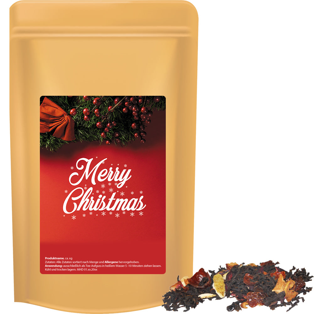 Bio Weihnachtstee im Standbeutel Midi aus Kraftpapier