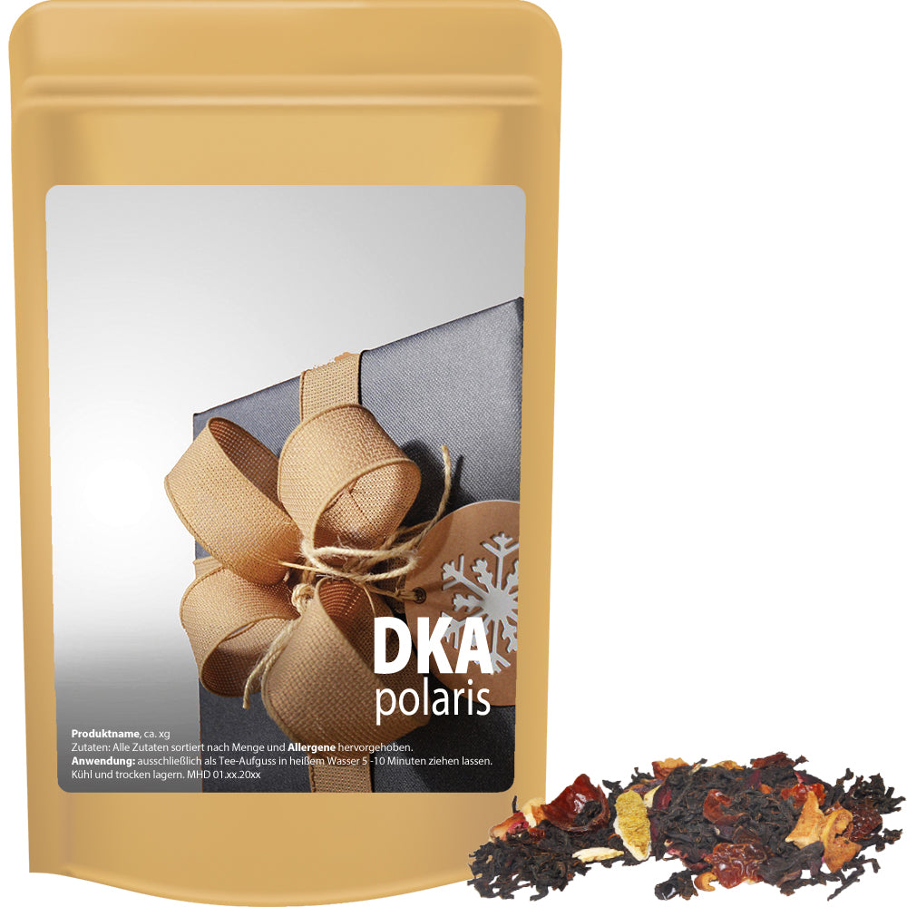 Bio Weihnachtstee im Standbeutel Mini aus Kraftpapier