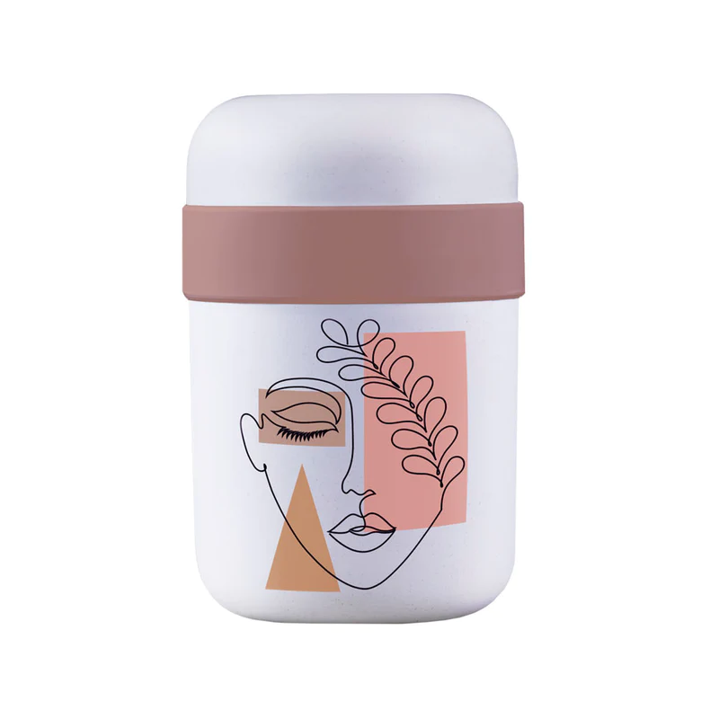 bioloco lunchpot mit einem abstrakten und filigranen Design in der Gesichtsform einer Frau