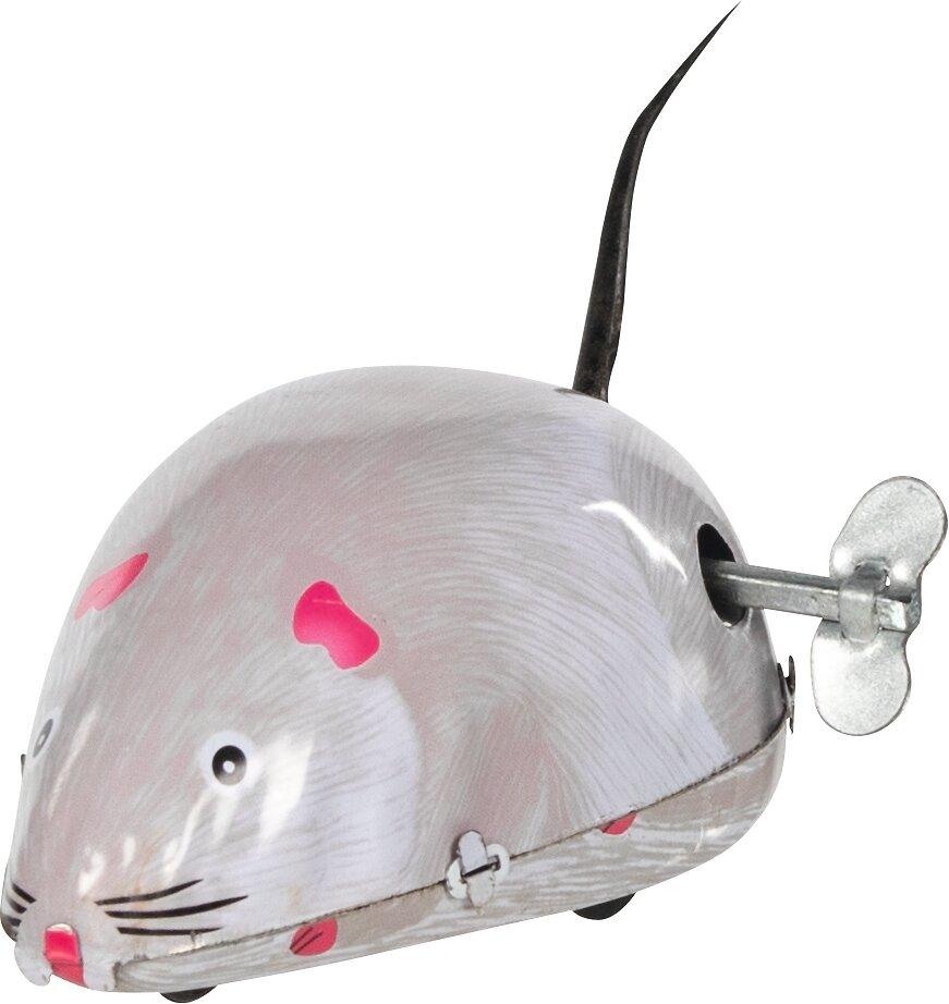 Blechmaus grau mit Aufziehmotor von goki – Ansicht