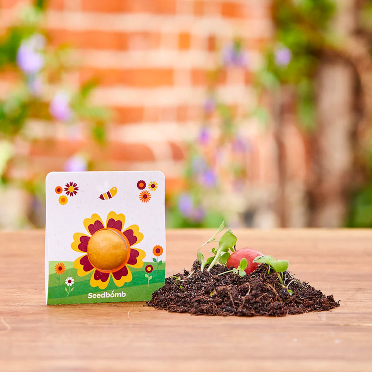 Blumenmurmel zum einpflanzen im bedruckbarem Papierträger